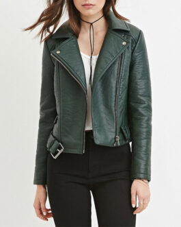 Law & Order Organized Crime Ainsley Seiger Green Leather Jacket