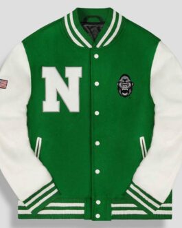 Kamaru Usman NGHTMR Letterman Green and White Jacket
