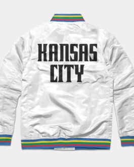 Kansas City Wizards Striped White Bomber Jacket