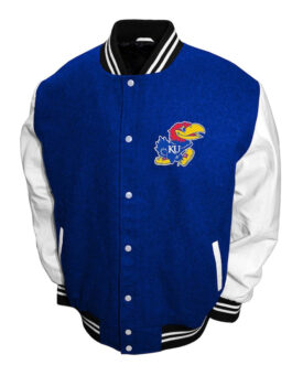 Kansas Jayhawks Royal and White Varsity Jacket
