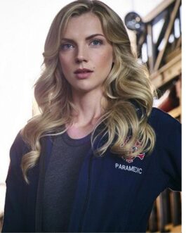 Kara Killmer Chicago Fire Paramedic Blue Wool Jacket