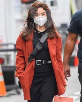 Vanessa Hudgens Tick Tick Boom Orange Wool Coat