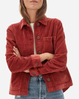 Diana Silvers Birds of Paradise Corduroy Red Jacket