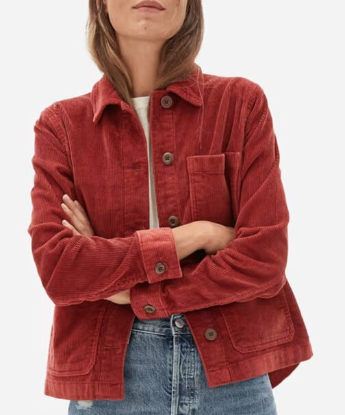 Diana Silvers Birds of Paradise Corduroy Red Jacket