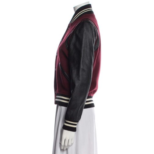 FBI Keisha Castle-Hughes Maroon and Black Varsity Jacket - Image 6