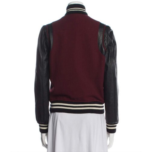FBI Keisha Castle-Hughes Maroon and Black Varsity Jacket - Image 5