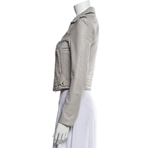 Kellie Pickler Nashville S02 Grey Leather Jacket - Image 4