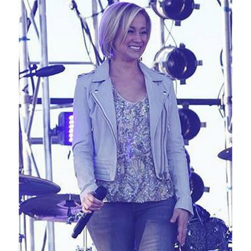 Kellie Pickler Nashville S02 Grey Leather Jacket - Image 5