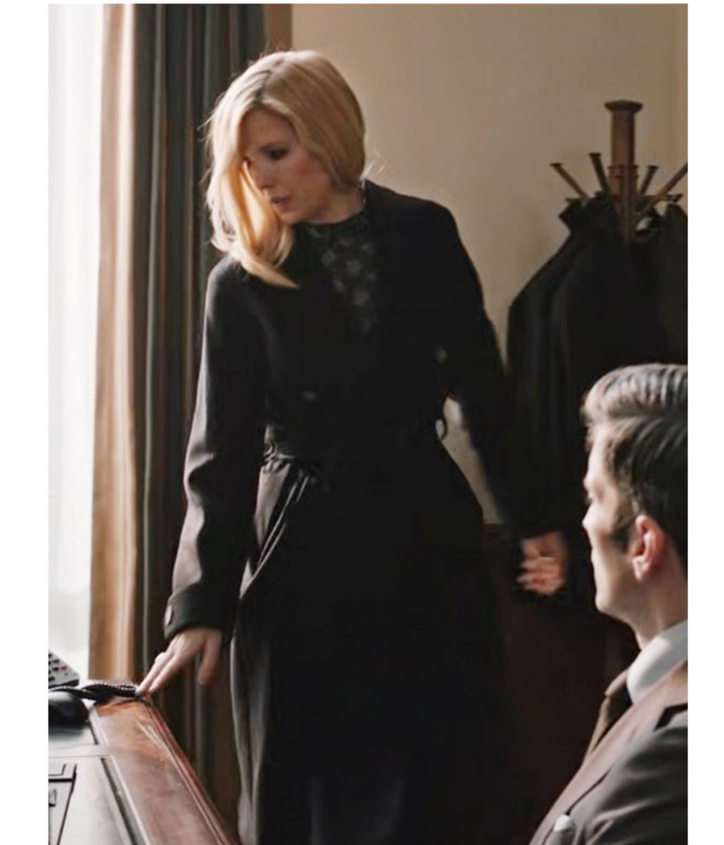 Yellowstone Season 04 Kelly Reilly Black Trench Coat - Image 2