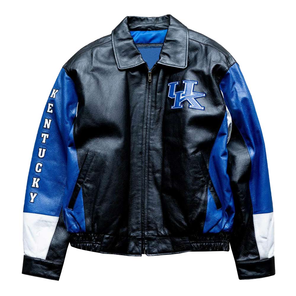 Kentucky Wildcats Jacket – Blue & Black Leather Varsity Style