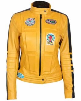 Uma Thurman Kill Bill Yellow Leather Jacket