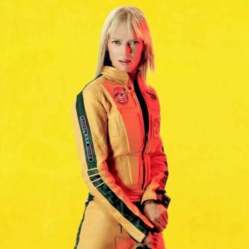 Uma Thurman Kill Bill Yellow Leather Jacket - Image 2