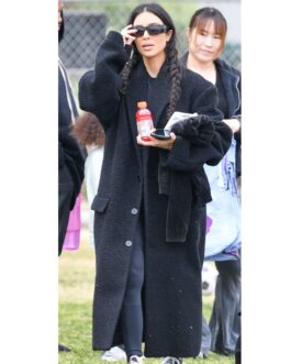 Saint’s Soccer Game Kim Kardashian Fur Coat