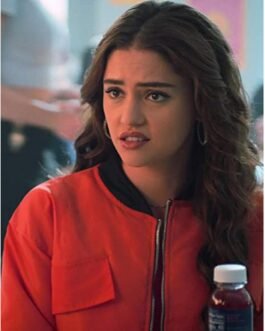Tall Girl Clara Wilsey Cropped Bomber Orange Jacket