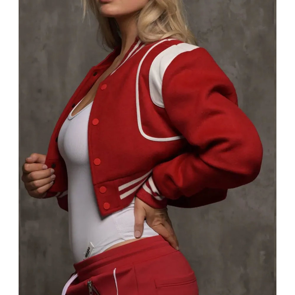 Kold X Windy Nijah Brenea Cropped Varsity Jacket - Image 4