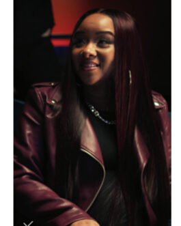 Kold X Windy Sh’Kia Maroon Leather Jacket