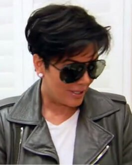 Kris Jenner KUWTK Season 9 Gray Leather Jacket