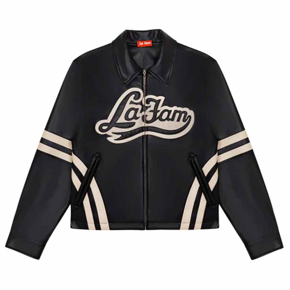La Fam Retro Varsity Leather Jacket - Image 2