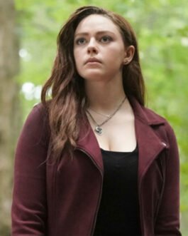 Legacies S01 Danielle Rose Russell Maroon Suede Jacket