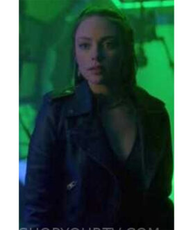 Legacies S04 Danielle Rose Russell Blue Leather Jacket