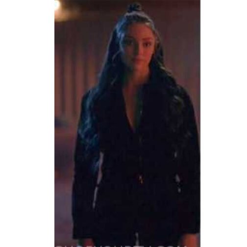 Legacies S04 Danielle Rose Russell Maroon Velvet Jacket - Image 2