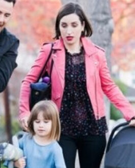 Life in Pieces Zoe Lister-Jones Pink Leather Jacket
