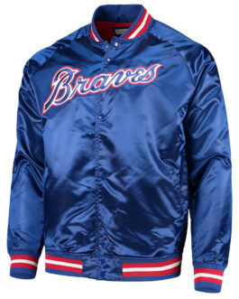 Royal Atlanta Braves Lightweight Satin Jacket