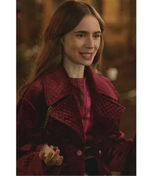 Lily Collins Emily in Paris Velvet Jacket - Image 8