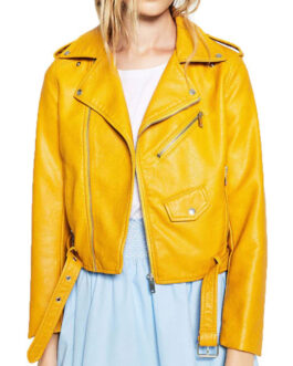 Liv and Maddie S04 Dove Cameron Yellow Leather Jacket