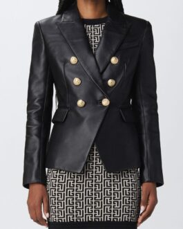 Laysla De Oliveira Locke & Key Black Leather Blazer