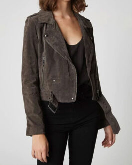 Locke & Key Oriana Leman Gray Suede Leather Jacket