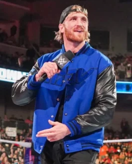 Logan Paul Blue and Black Varsity Jacket