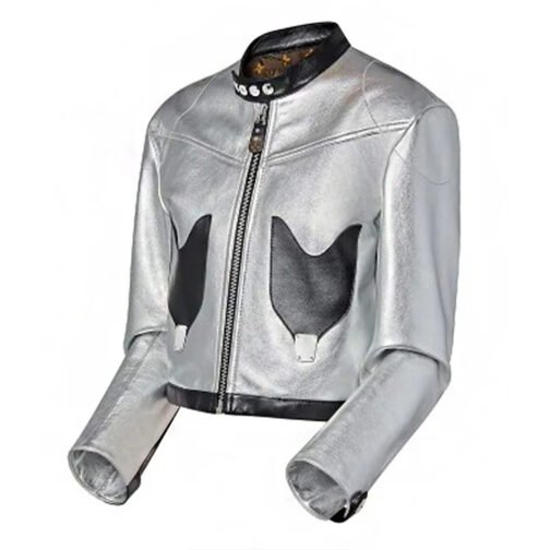 Dawn Staley Silver Leather Jacket - Image 4