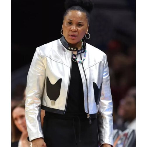 Dawn Staley Silver Leather Jacket - Image 2