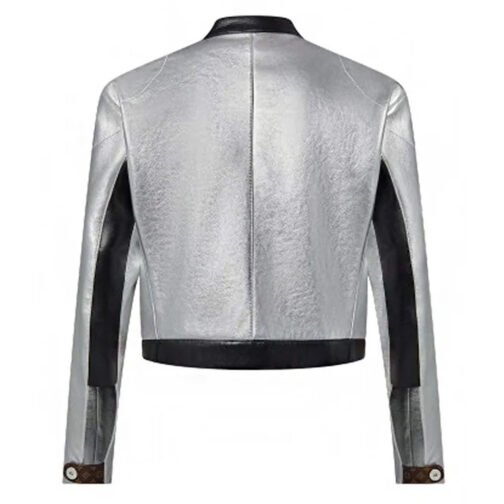 Dawn Staley Silver Leather Jacket - Image 3