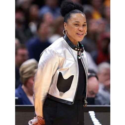 Dawn Staley Silver Leather Jacket - Image 10
