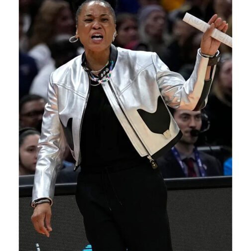 Dawn Staley Silver Leather Jacket - Image 11
