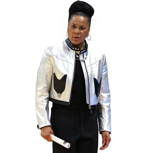 Dawn Staley Silver Leather Jacket - Image 12