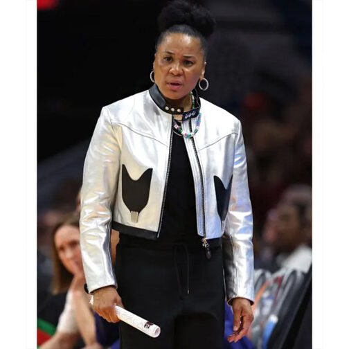 Dawn Staley Silver Leather Jacket - Image 5