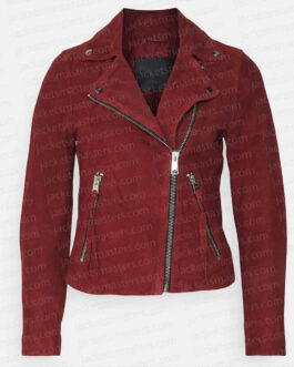 Maggie Nichole Sakura Red Suede Jacket