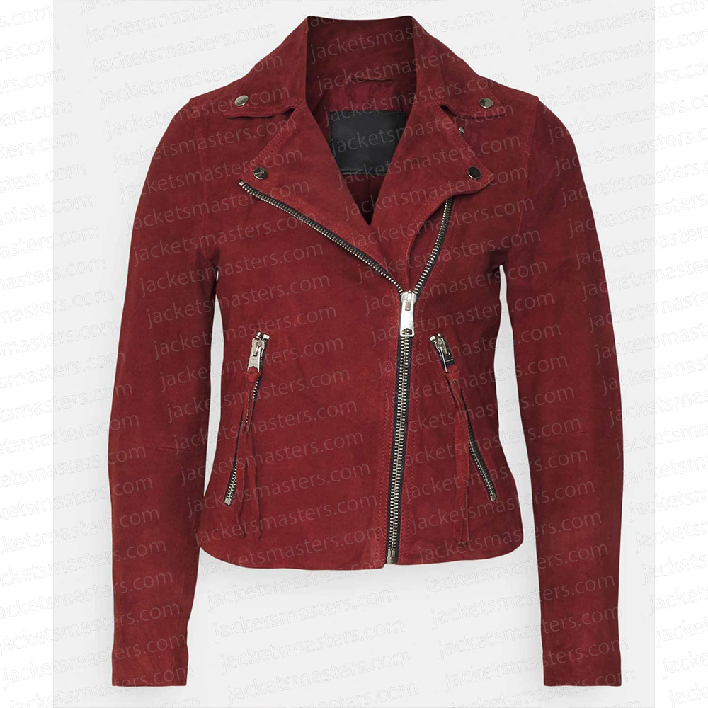 Maggie Nichole Sakura Red Suede Jacket