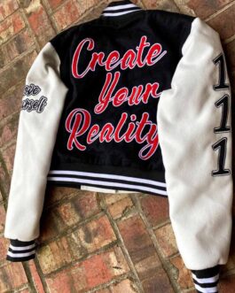 Love Yourself Black and White Cropped Jacket