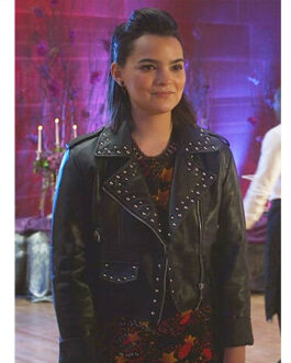 Lucifer S06 Brianna Hildebrand Studded Leather Jacket