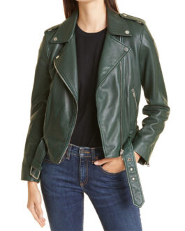 Tacoma FD Hassie Harrison Green Leather Jacket