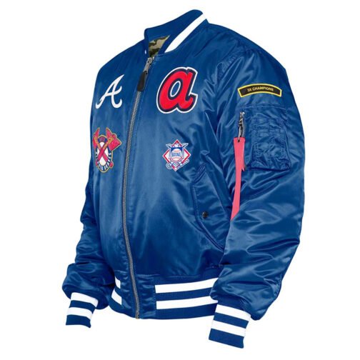 Atlanta Braves MA-1 Navy Bomber Jacket - Image 10