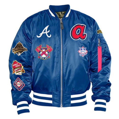 Atlanta Braves MA-1 Navy Bomber Jacket - Image 6