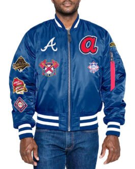 Atlanta Braves MA-1 Navy Bomber Jacket