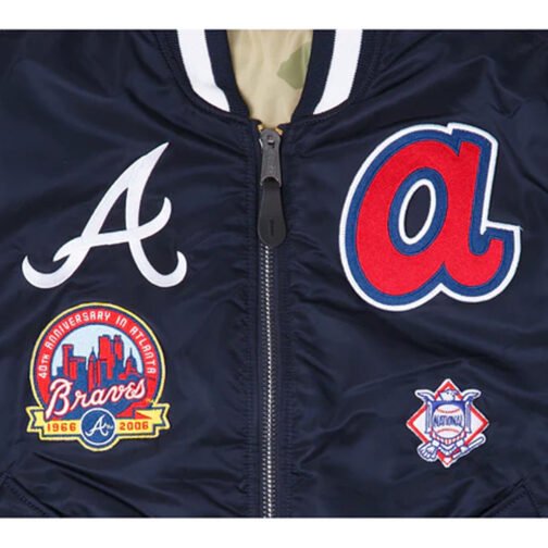 Atlanta Braves MA-1 Navy Bomber Jacket - Image 14