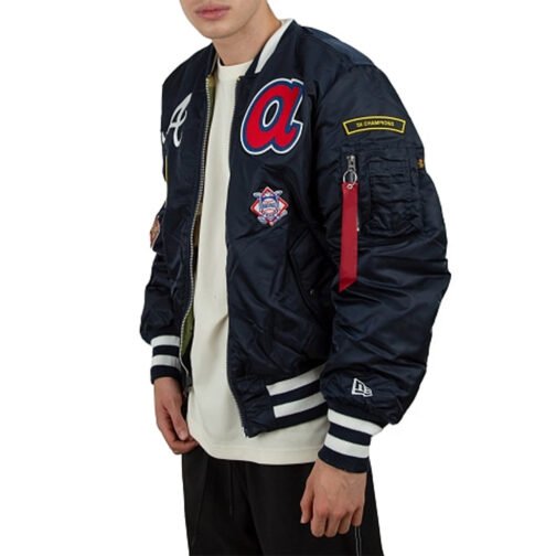 Atlanta Braves MA-1 Navy Bomber Jacket - Image 9