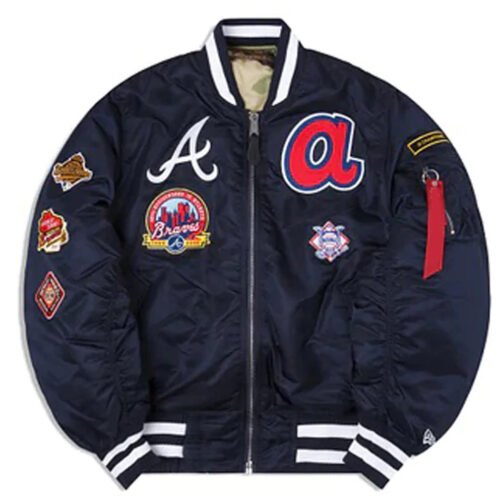 Atlanta Braves MA-1 Navy Bomber Jacket - Image 11